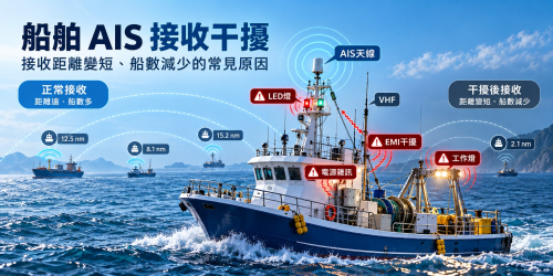 船舶 AIS 接收距離變短、船舶數量減少？常見干擾原因與檢查方法